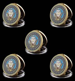5 stks Militaire Uitdaging Coin Craft Amerikaanse Ministerie van Marine Leger 1 oz Vergulde Badge Metalen Ambachten WCapsule2021560