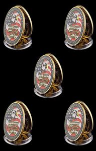 5pcs Military Coin Craft USA Navy Army Air Force Marines 1oz Gold Plated Challenge Badge Cadeaux5491055