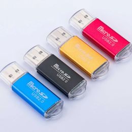 5pcs Mini USB 2.0 Lector de tarjetas de memoria Micro SD SD TF Adaptador Tf Plug and Plug Colorido Elección para PC PABTOP TABLET