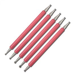 5pcs Multi-styles Nail Sticks Nail Dotting Pen Brouss de brosse Nail Art Hinaistones Gemmes Picking Pen Nail Art Tools