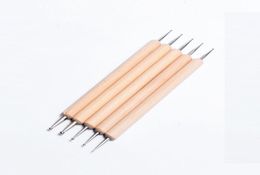 5pcs Nail Art Tools Dotting Tools Picleur Pinker stylo Handle Double Head For Nails Design Painting Manucure Accessoires NAB0102951398