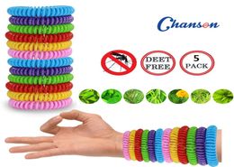 5 stcs natuurlijke beveiliging Telefoonspoel Eva Muggen Weerbare armband Oenm Waterdichte spiraalbusband Outdoor indoor Insect Prot5727333