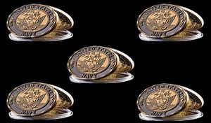 5 stks Navy Marines Uitdaging Coin Craft Shellback Crans Cross the Line Marine Corps Military 1oz Copper Badge9000044