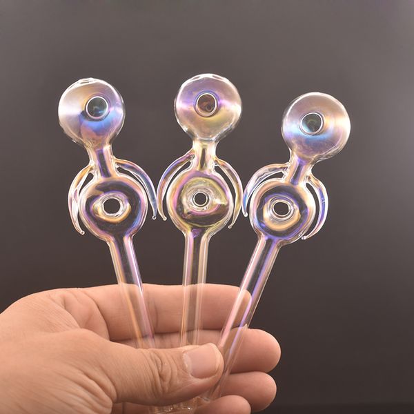 5pcs Nouveau arc-en-ciel Couleur arc-en-ciel Verre en verre Pipe de brûleur d'huile 30 mm BOLL BOL 14CM LUNGHT PYREX TUBE DAB COLORFE