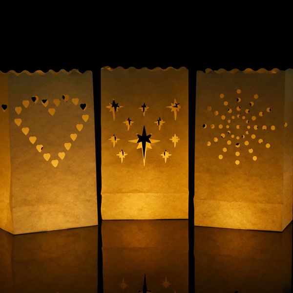 5pcs Nouveau support de thé à thé luminaria Paper Lantern Sac à bougie pour le mariage Festival de décoration de fête d'anniversaire