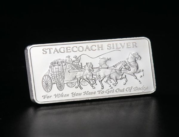 5pcs non magnétique One Oz Real Silver plaqué nord-ouest numéro un de la barre de lingot