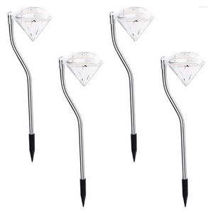 5 pièces jardin extérieur Led diamant lumière montage au sol paysage lampe forme étanche voie clôture solaire lampadaires