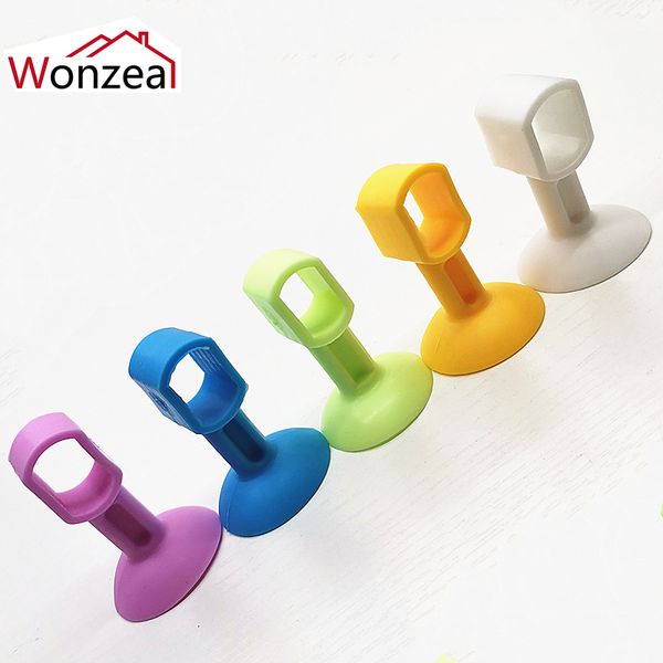 5pcs / pack Creative Door arrêts Crash Pad Rubber Lock Guard Guard Guard Stopper Mute Sieder Aliments Mur Protecteurs Mur Téléphone