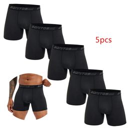 5pcs pack heren slipje polyester ondergoed mannelijke merkbokser en onderbroek voor homme lot luxe set sexy shorts cadeau slip 240412