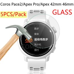 5pcs Pack Screen Protector getemperd glas voor Coros Pace 2 / Coros Apex 46mm 42 mm / Coros Apex Pro Glass 9H Smartwatch Fil