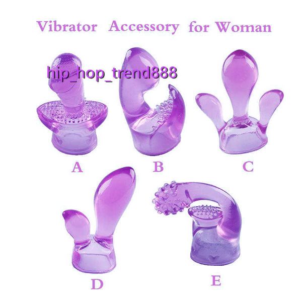 Jouets sexuels vibrateurs pour femmes, 5 pièces/paquet, accessoires de tige AV, capuchons de tête de masseur, accessoires de baguette magique