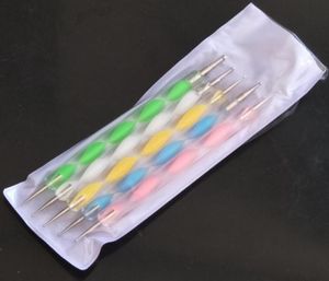 5 stuks per set 2-weg nagellak Art Dotting Marbleizing Pen Tools voor gebruik op natuurlijke nagels3694909
