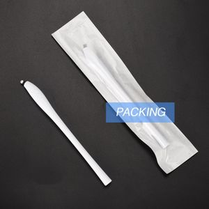 Stylos Microblading jetables avec 18U broches maquillage permanent aiguilles blanches lames de broderie de sourcils pour la lèvre des cils