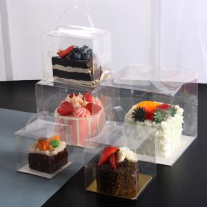 Boîte à gâteau transparent 5pcs Pet Clear Packaging Boad Gift Boad Boke Clear Plastic Cupcake Box pour le mari