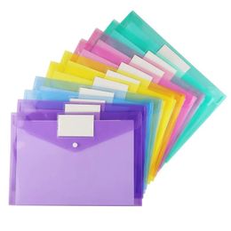 5pcs Poly Stationery Storage Folder Fichier Pouche A4 A5 B4 B5 A3 Bouton Snap Document Document Fichiers Fichier de fichiers École Supplies de bureau