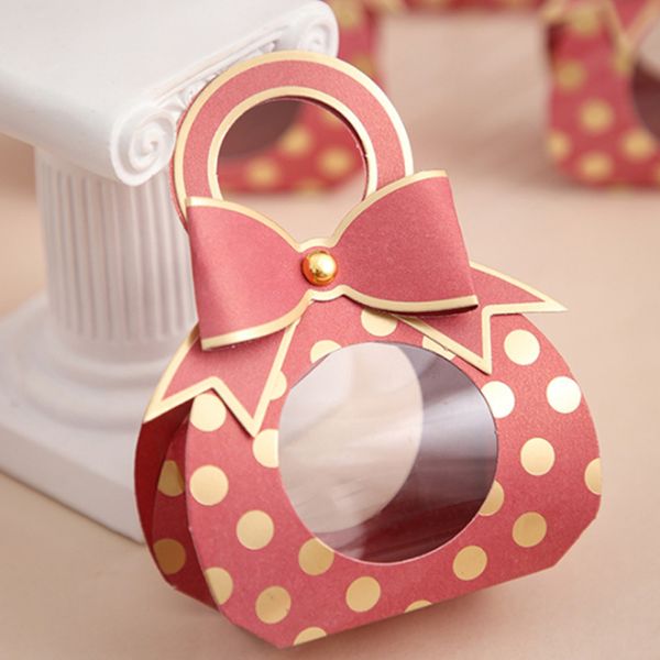 5pcs Bolsa de caramelo portátil Linda Bolsa de Bolsas de Regalos para fiesta Baby Shower Paper Candet Candet Canded Favores de boda Cajas