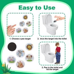 5pcs Potty Training Stickers Toilet Couleur Changer d'autocollants Pee Targets Potty Training Soutr Stickers Urin Bullseye for Kids