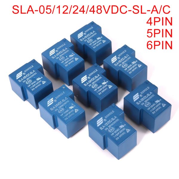 5pcs Power Relay SLA SLA-05V 09 12V 24V 48VDC-SL-A -C 4PIN 5PIN 6PIN 30A T90 SLA-05VDC-SL-A SLA-12VDC-SL-A SLA-24VDC-SL-C-C