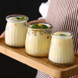 5 STKS Puddingmousse Glas met Deksel Voedselcontainer Hittebestendig Bakvorm Zelfgemaakte Yoghurt Drankopslagfles 240113