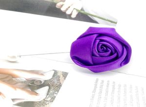 Broche à fleurs en Satin violet, 5 pièces, fait à la main, cadeaux pour invités, demoiselle d'honneur, homme, Groomsman2185536