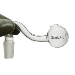 5pcs QuartzPro Original 14mm Mâle Brûleur À Huile En Verre Incurvé Dab Rig Fumée Eau Bong Attachement Avec 3cm Grand Bol À Huile En Verre