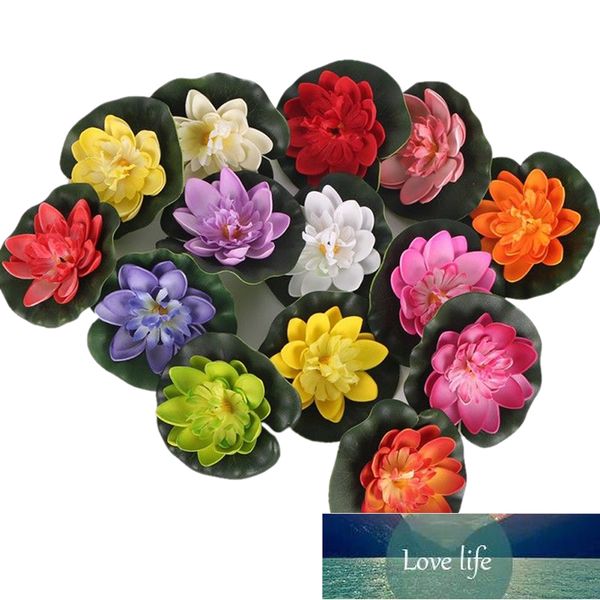Fleur de Lotus artificielle au toucher réel, 5 pièces, 10CM, en mousse, nénuphar, plantes de piscine flottantes, décoration de jardin de mariage