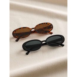 5 -stcs ronde frame boho plastic mode zwart witte tawny luipaard zonnebril voor vrouwen y2k dagelijkse leven vakantie accessoires