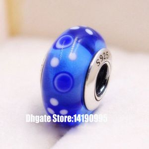 2 stks S925 Sterling Zilveren Schroef Blauw Bubbels Murano Glas Kralen Fit Pandora Stijl Charm Sieraden Armbanden Kettingen