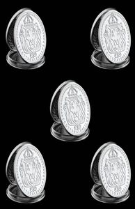 5pcs Scottsdale Mint Omnia Paratus Craft 1 Troy Oz Collection de pièces plaquées en argent avec capsule en acrylique dur4205394