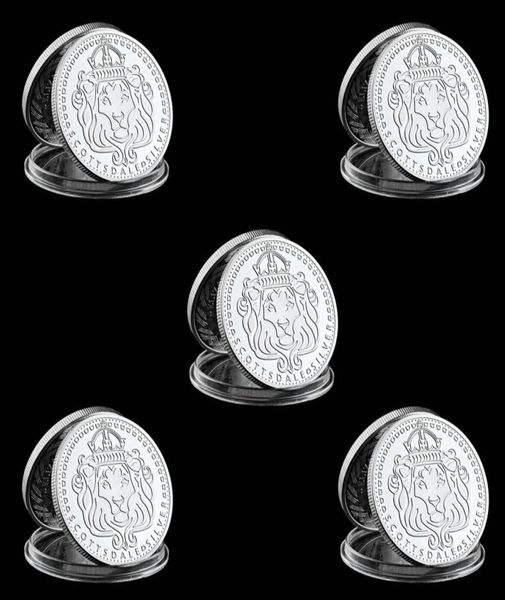 5pcs Scottsdale Mint Omnia Paratus Craft 1 Troy Oz Collection de pièces plaquées en argent avec capsule en acrylique dur7183623