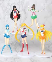 5 -st. Set 18 cm Sailor Moon Action Figures Model speelgoed Japanse anime Perifeer desktop decor Decoration Gift Toys For Children 201209320806