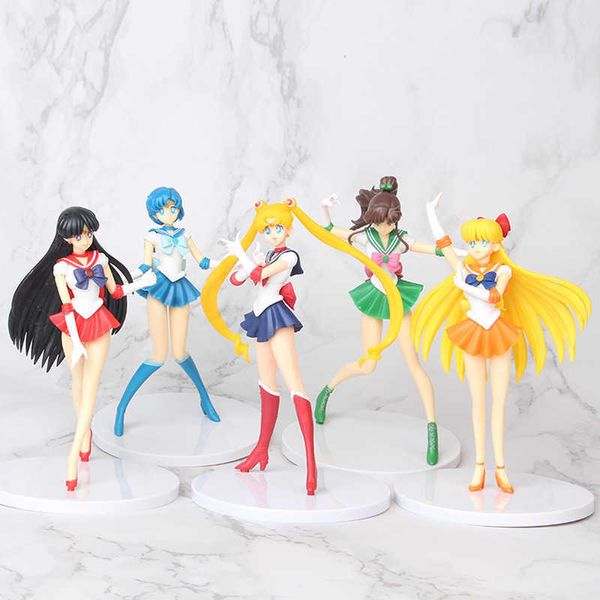 5 unids/set 18cm Tsukino Usagi figuras de acción figura de Anime colección de juguetes modelo de Pvc decoración de escritorio juguetes para niños regalo sorpresa