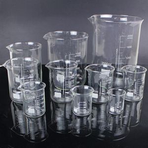 5pcs set 25ml 50ml 100ml 150ml 500ml Glass Beaker Chemistry Experiment Labware For School Laboratory Equipment284y