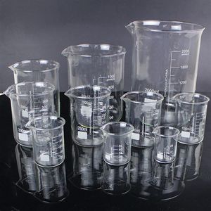 5pcs / set 25ml 50ml 100ml 150ml 500ml Verre Bécher Chimie Expérience Labware Pour L'école Laboratoire Equipment307O