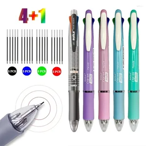 5pcs / set 5 en 1 stylos à billes multicolores 4 couleurs de balle de balle recharge crayon plomb multifonction de bureau de bureau de bureau