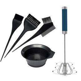 5 -stcs/set zwart haarverven accessoires kit haar kleurstof kleurstof kam roer borstel plastic kleur mengkom diy haarstyling gereedschap