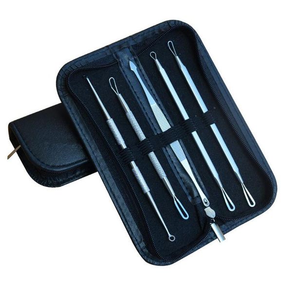 Extracteur de boutons de points noirs et d'imperfections, outils pour enlever l'acné de la tête noire, Kit d'outils pour le visage, maquillage, produit de soins de la peau, 5 pièces/ensemble