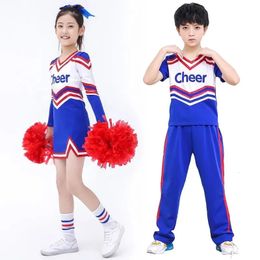5 stks/set Kinderen Concurrentie Cheerleaders Meisje jongen School Team Uniformen Kids Prestaties Kostuum Klasse Pak Kid Meisje School Sui 240305