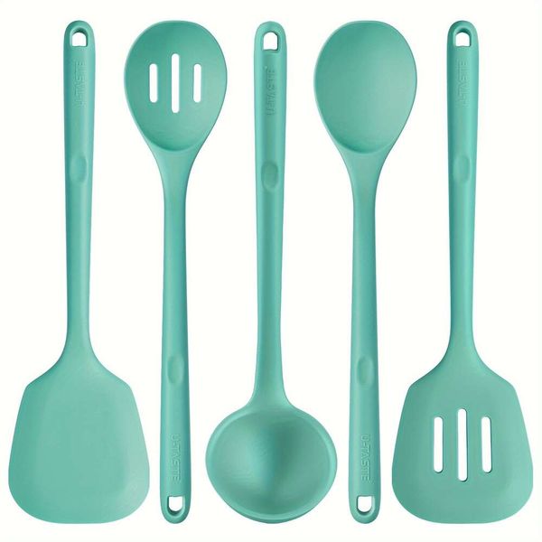 5 piezas/set utenses de cocina de 13.6 pulgadas UTSILES DE SIEMBRES DE ALTO ALTO, SETENTS DE HERRAMIENTAS DE COQUITRAS, SPATURA DE TINER SOLIDADA SOLIDADA SOLIDADA BPA.