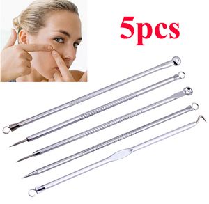 Gezicht Huidverzorging Roestvrij staal Blauwhede Smemish Acne Pimple Extractor Remover 5 Stks Kit Tool Cleanser Schoonheid