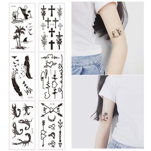 5 pièces/ensemble plume oiseau élément motif pissenlit temporaire tatouage autocollant faux tatouages pour femmes hommes corps maquillage étanche