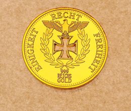 5 -stcs/set cadeau geknipt REICHSBANK Aken 1888 Souvenir Coin Deutschland zink Gold vergulde munt.cx