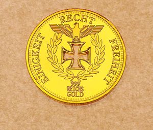 5 -stcs/set cadeau geknipt REICHSBANK Aken 1888 Souvenir Coin Deutschland zink Gold vergulde munt.cx