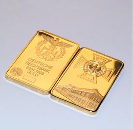 5 unids/set regalo alemán Die Bismarck Battleship chapado en oro lingotes Bar monedas 1OZ Alemania Deutsche Marine Gold Bar Souvenir Coin.cx