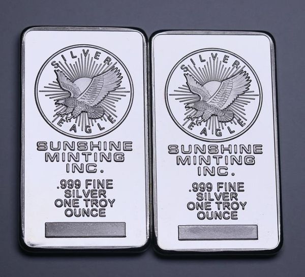 5pcs / set Cadeaux 1 oz Sunshine Minting Silver Bar American Silver Bullion No Magnetic silvering Bar.cx