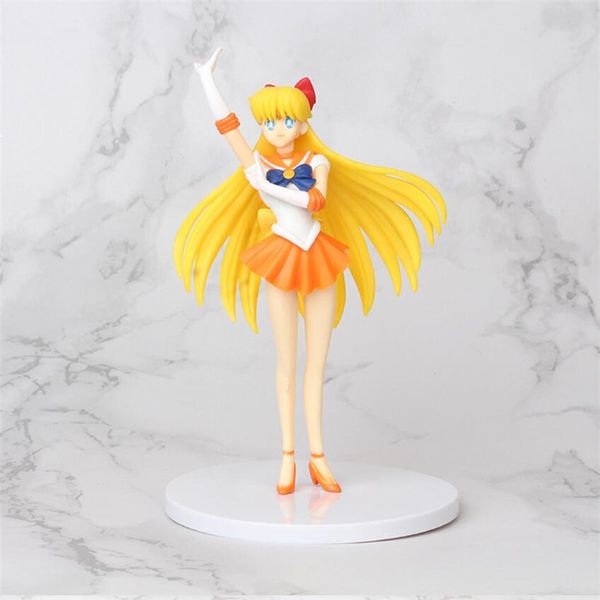 5 unids / set Anime japonés Dibujos animados Sailor Moon Figura de acción 18 cm Mercurio Marte Júpiter Venus Figuras Niños Muñeca Juguetes C0220