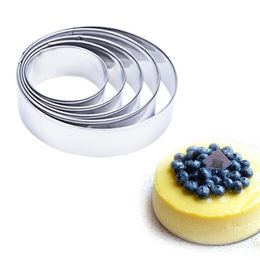 5 pièces ensemble métal rond cercle forme mariage emporte-pièce cuisine Fondant gâteau décoration outils Mousse gâteau moule pochoirs 289D