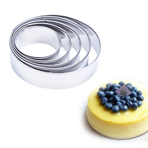 5 pièces ensemble métal rond cercle forme mariage emporte-pièce cuisine Fondant gâteau décoration outils Mousse gâteau moule pochoirs 274G