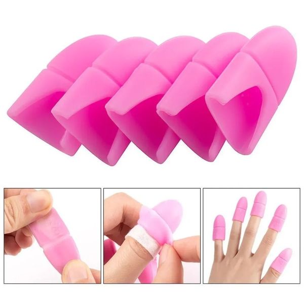 5pcs / réglage du vernis à ongles Cover Couverture en silicone UV Gel Capeur de doigt réutilisable Outils de manucure accessoires de nail art