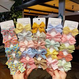 5pcs/set New Solid Ribbon Bownot clips para el cabello para niñas Baby Bows Hade Bows Bows Barrettes Cabrerno para niños Accesorios para el cabello